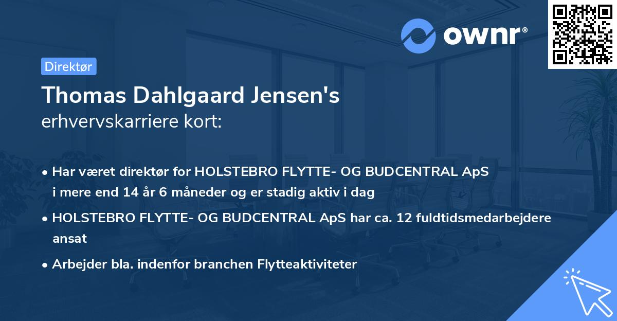 Thomas Dahlgaard Jensen's erhvervskarriere kort