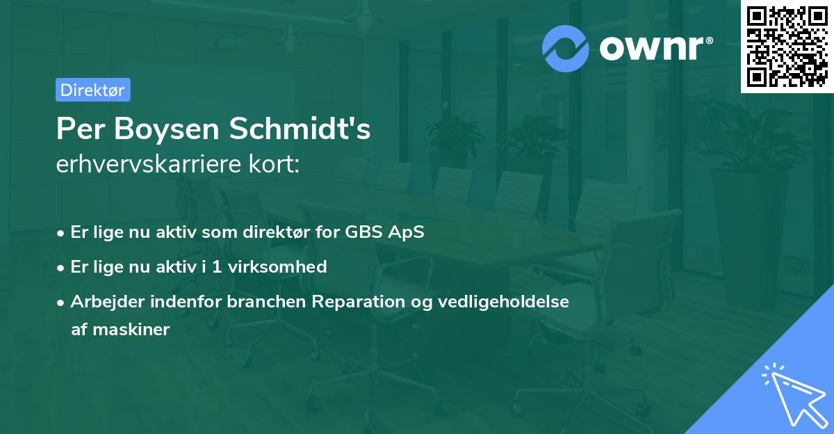 Per Boysen Schmidt's erhvervskarriere kort