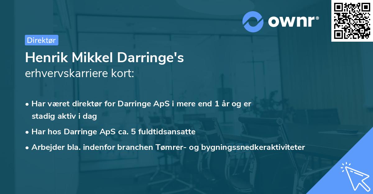 Henrik Mikkel Darringe's erhvervskarriere kort