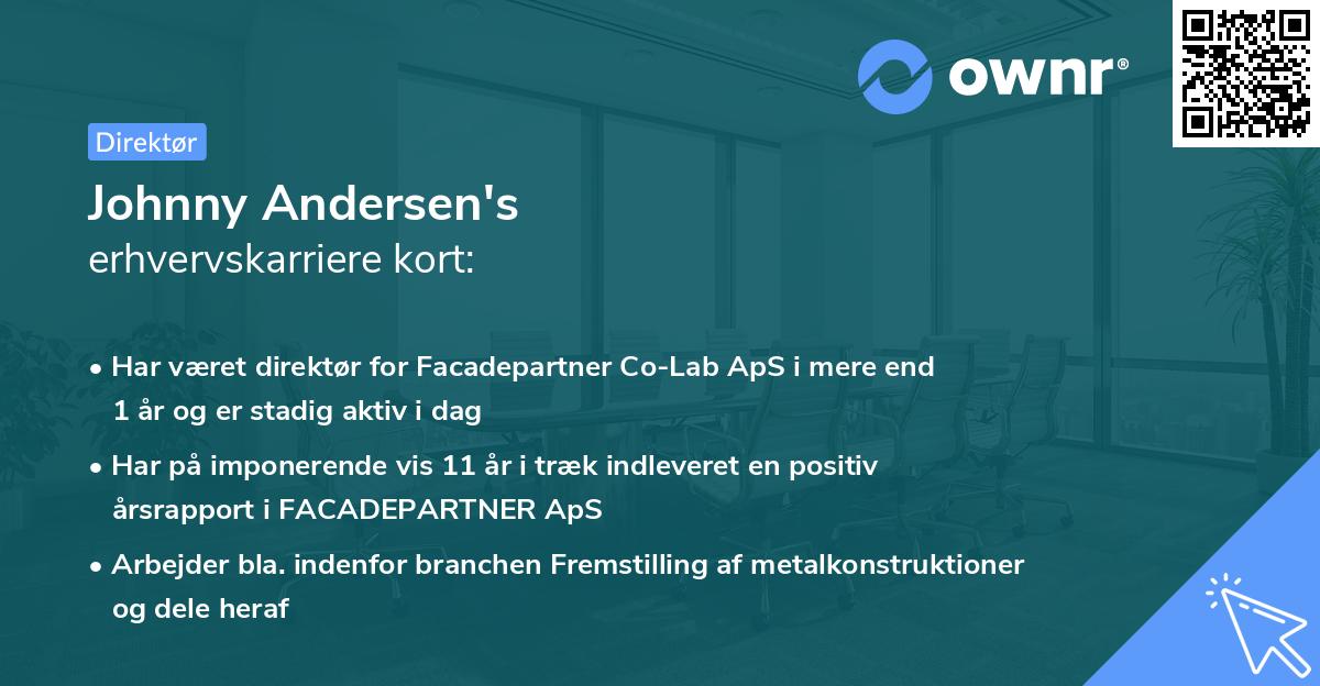 Johnny Andersen's erhvervskarriere kort