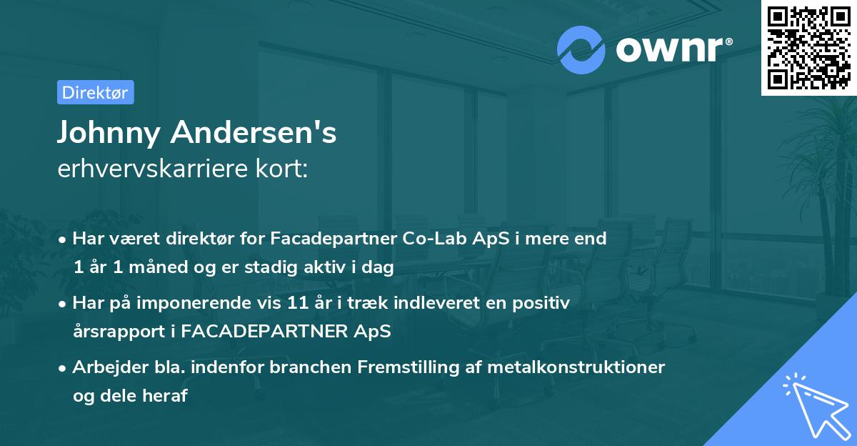 Johnny Andersen's erhvervskarriere kort
