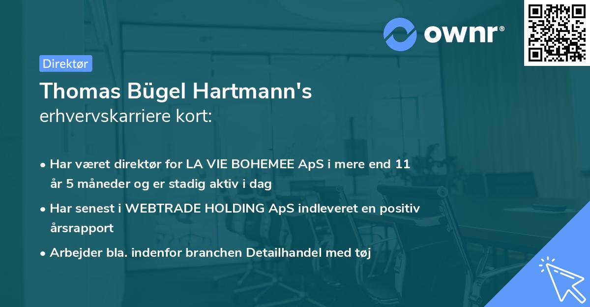 Thomas Bügel Hartmann's erhvervskarriere kort