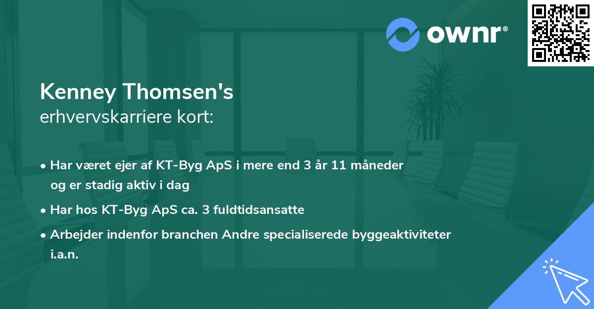 Kenney Thomsen's erhvervskarriere kort