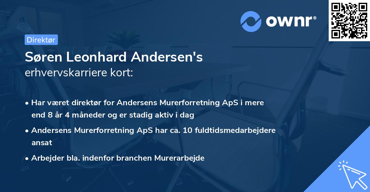 Søren Leonhard Andersen's erhvervskarriere kort
