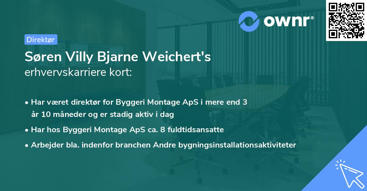 Søren Villy Bjarne Weichert's erhvervskarriere kort