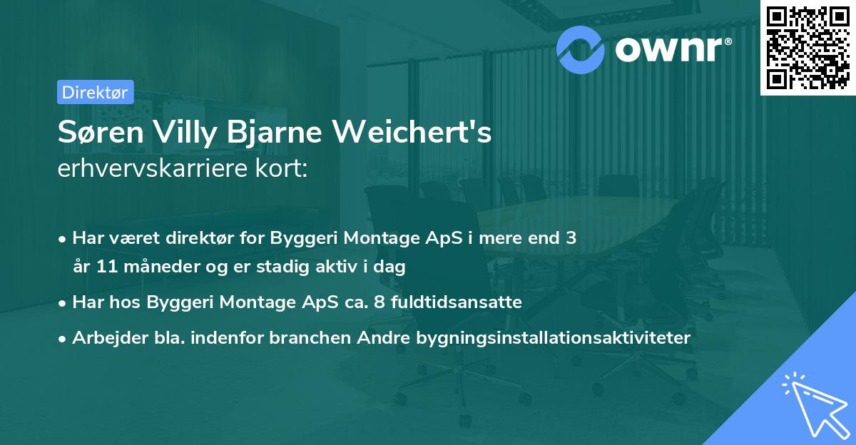 Søren Villy Bjarne Weichert's erhvervskarriere kort