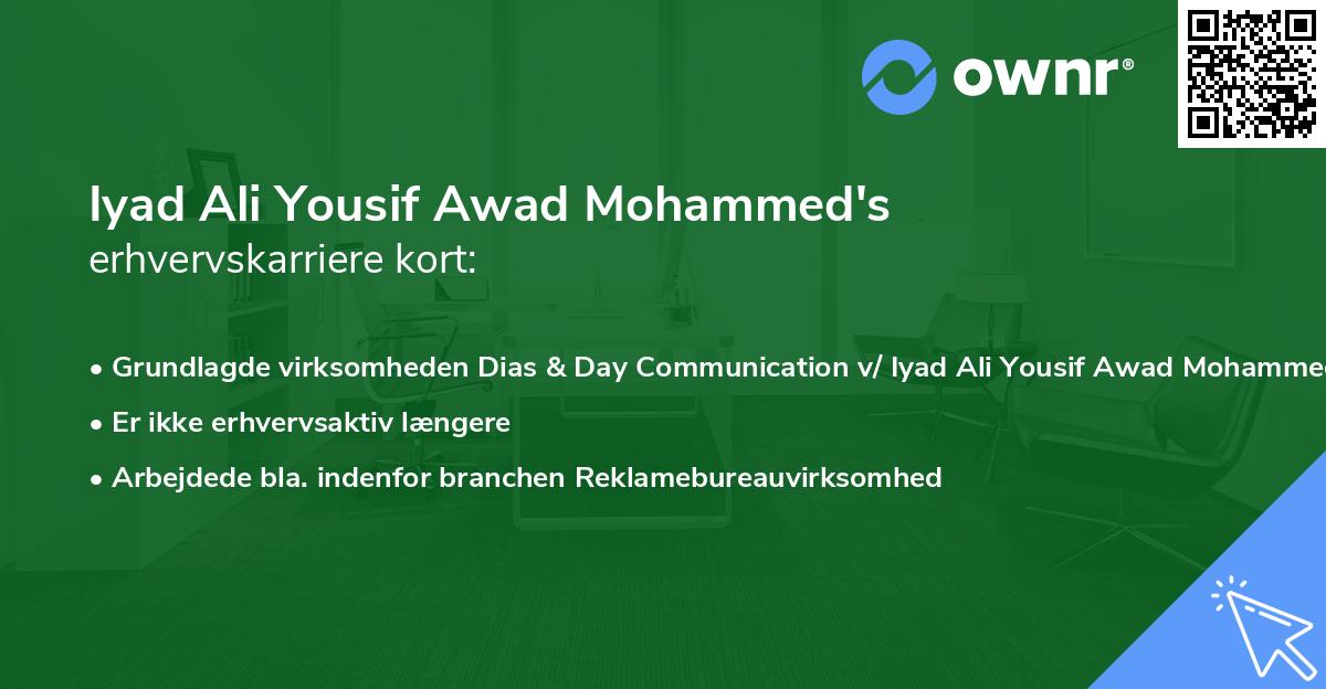 Iyad Ali Yousif Awad Mohammed's erhvervskarriere kort