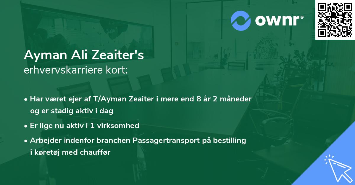 Ayman Ali Zeaiter's erhvervskarriere kort
