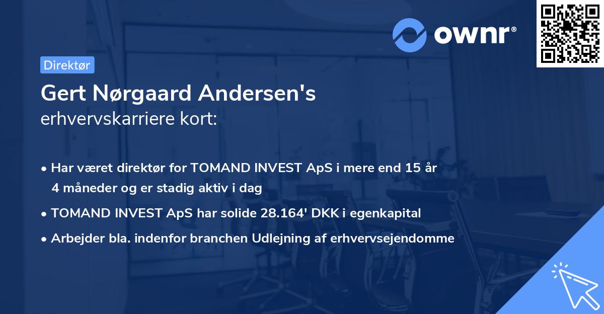 Gert Nørgaard Andersen's erhvervskarriere kort