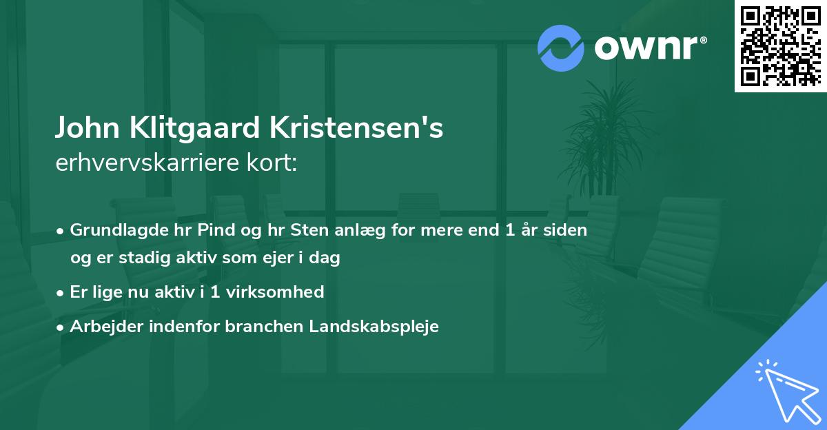 John Klitgaard Kristensen's erhvervskarriere kort