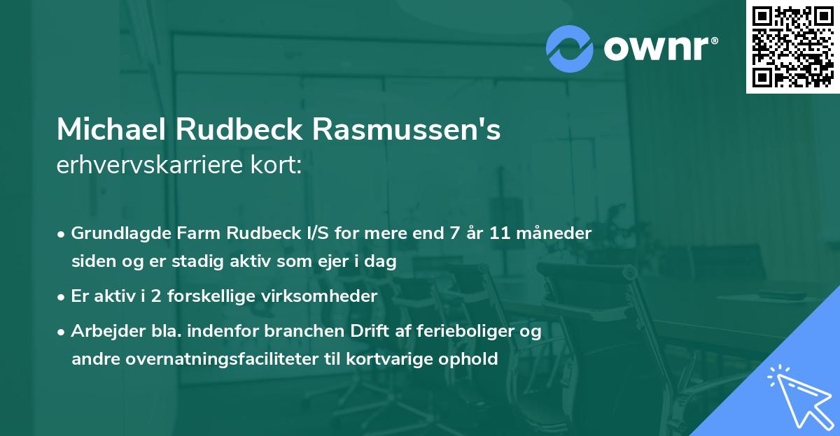 Michael Rudbeck Rasmussen's erhvervskarriere kort