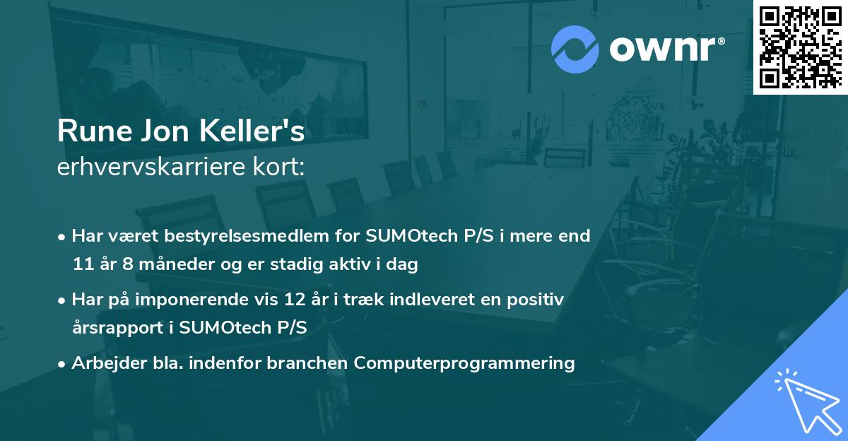 Rune Jon Keller's erhvervskarriere kort