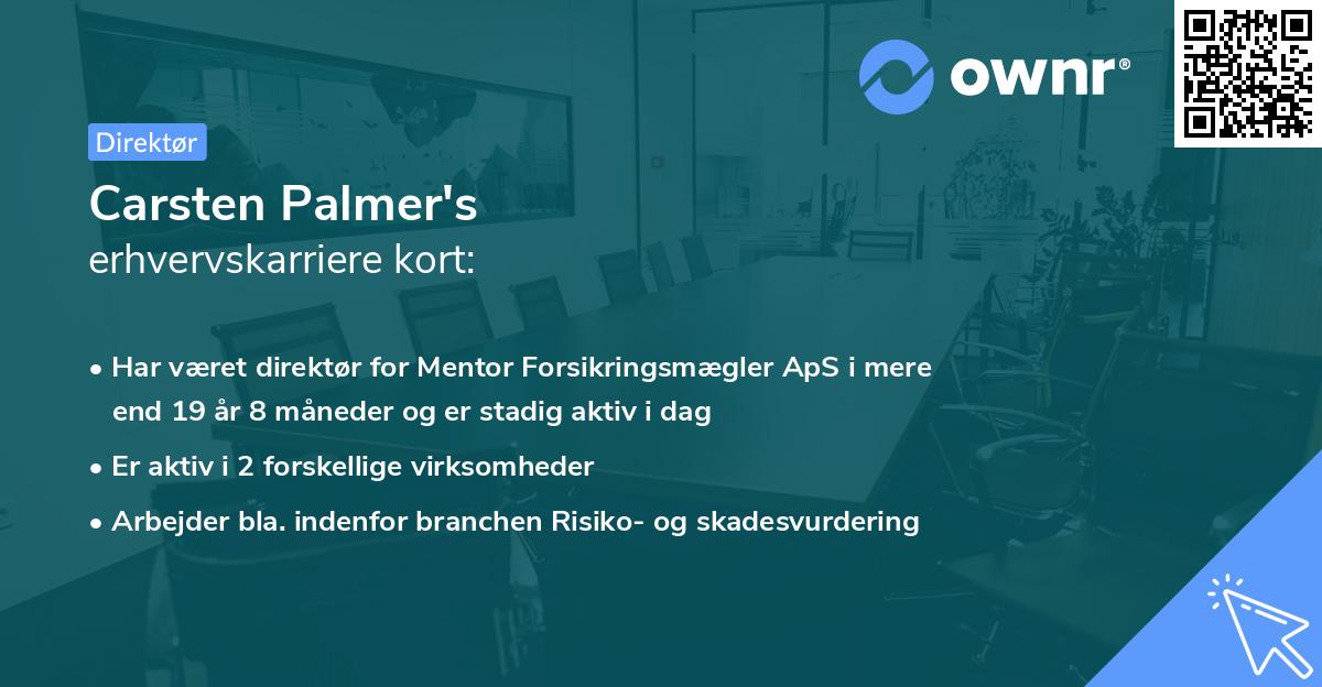 Carsten Palmer's erhvervskarriere kort