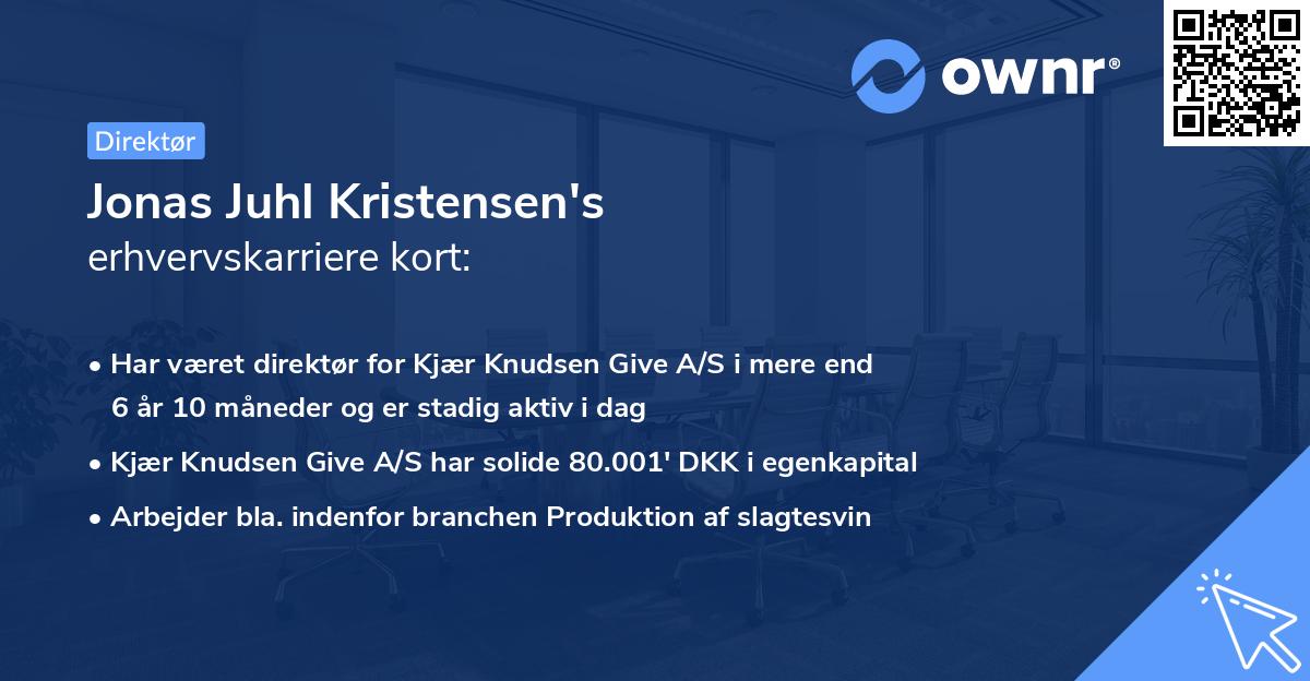 Jonas Juhl Kristensen's erhvervskarriere kort