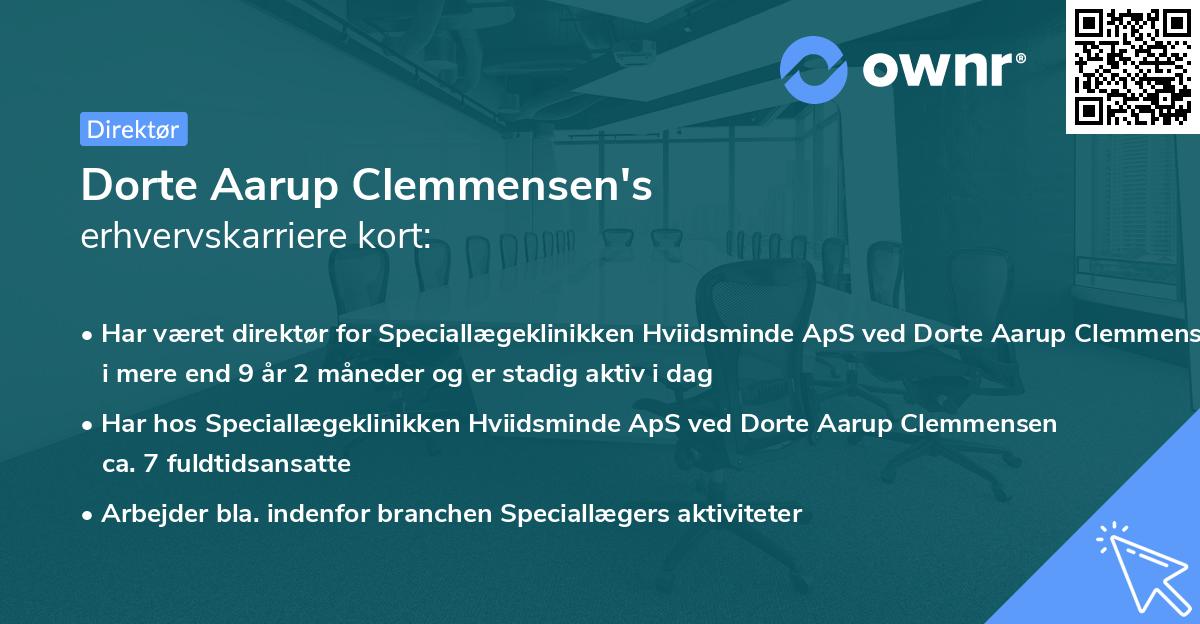 Dorte Aarup Clemmensen's erhvervskarriere kort