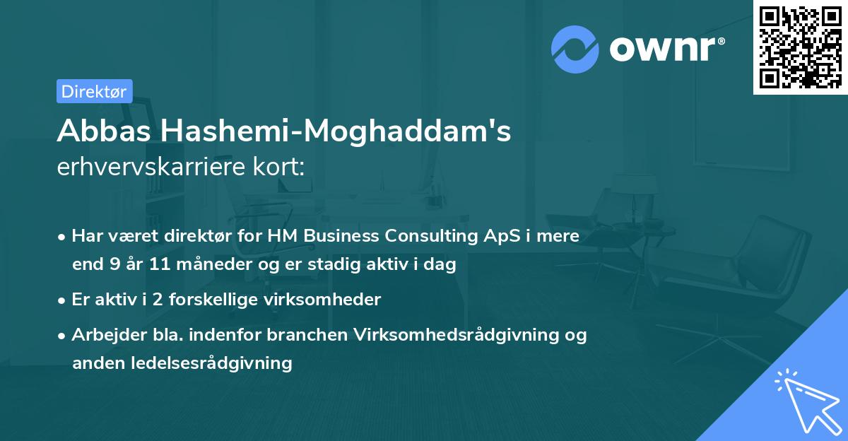 Abbas Hashemi-Moghaddam's erhvervskarriere kort