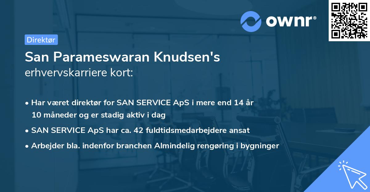 San Parameswaran Knudsen's erhvervskarriere kort