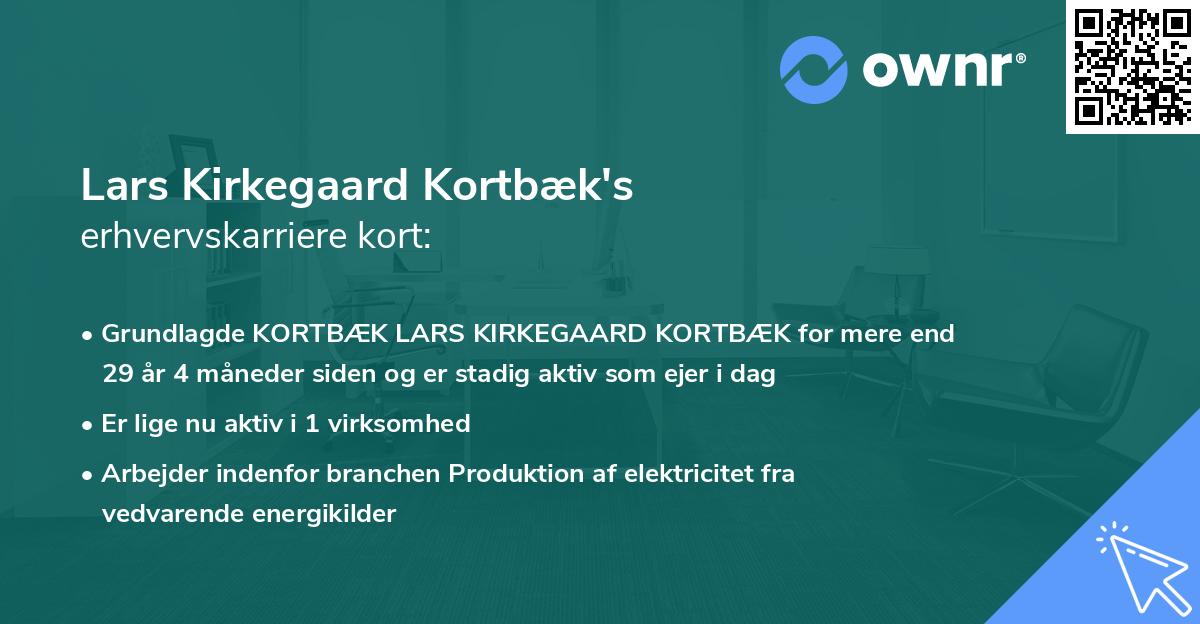 Lars Kirkegaard Kortbæk's erhvervskarriere kort