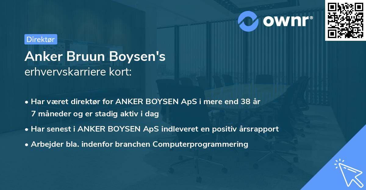 Anker Bruun Boysen's erhvervskarriere kort