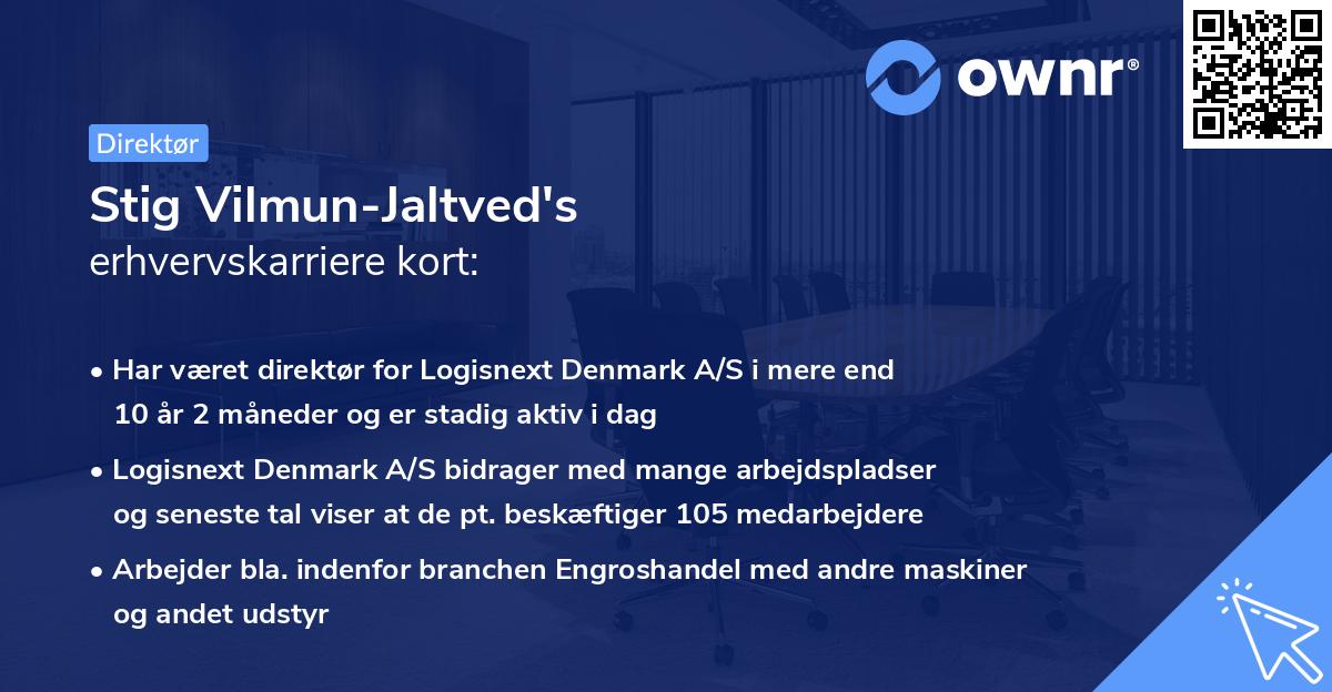 Stig Vilmun-Jaltved's erhvervskarriere kort