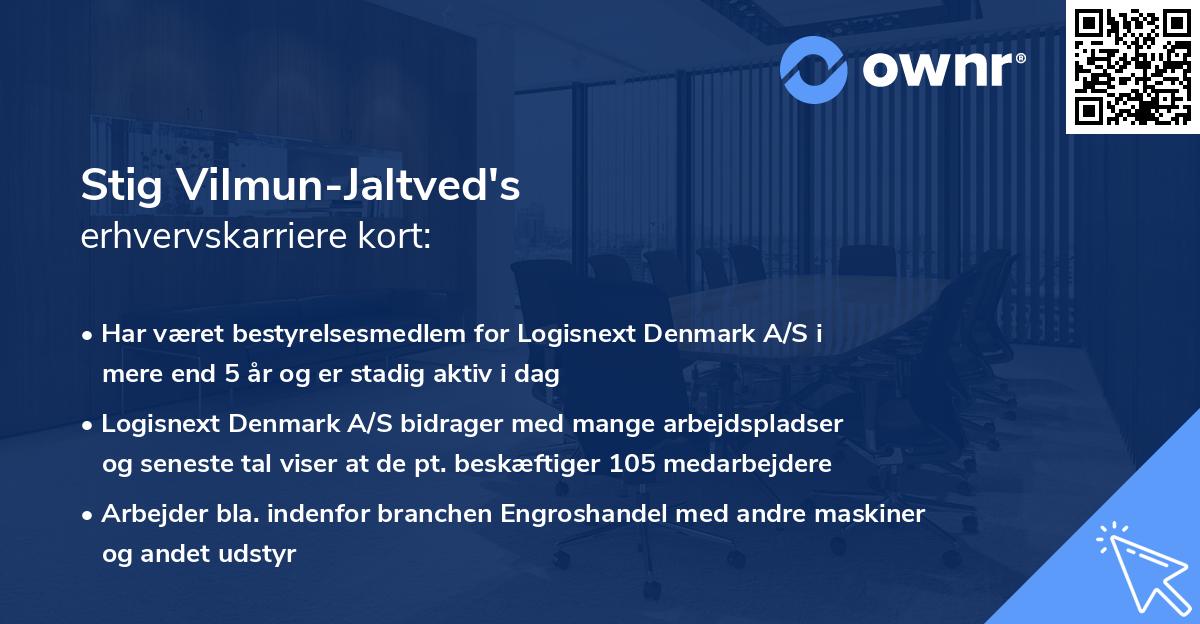 Stig Vilmun-Jaltved's erhvervskarriere kort