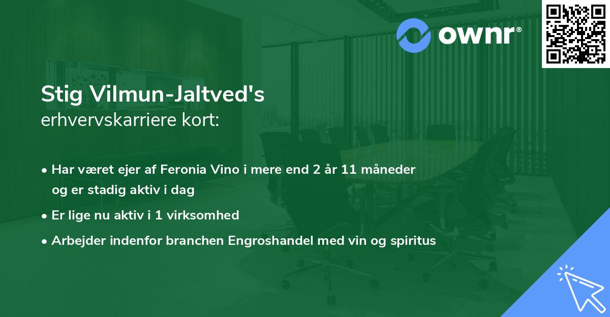 Stig Vilmun-Jaltved's erhvervskarriere kort