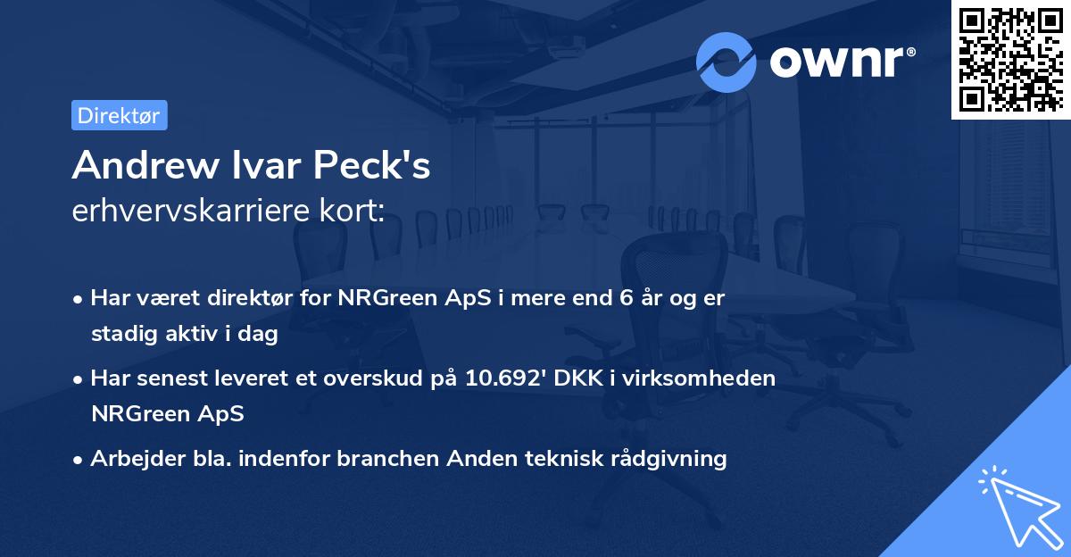Andrew Ivar Peck's erhvervskarriere kort