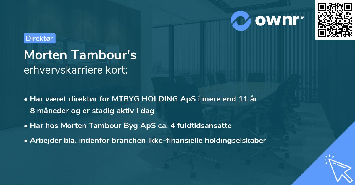 Morten Tambour's erhvervskarriere kort