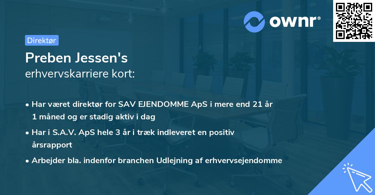 Preben Jessen's erhvervskarriere kort