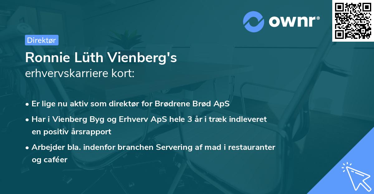 Ronnie Lüth Vienberg's erhvervskarriere kort