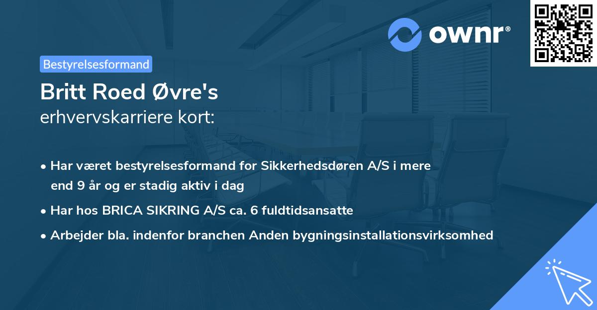 Britt Roed Øvre's erhvervskarriere kort