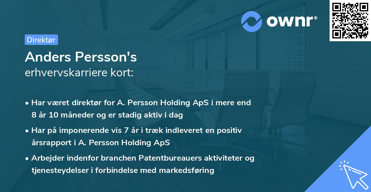 Anders Persson's erhvervskarriere kort