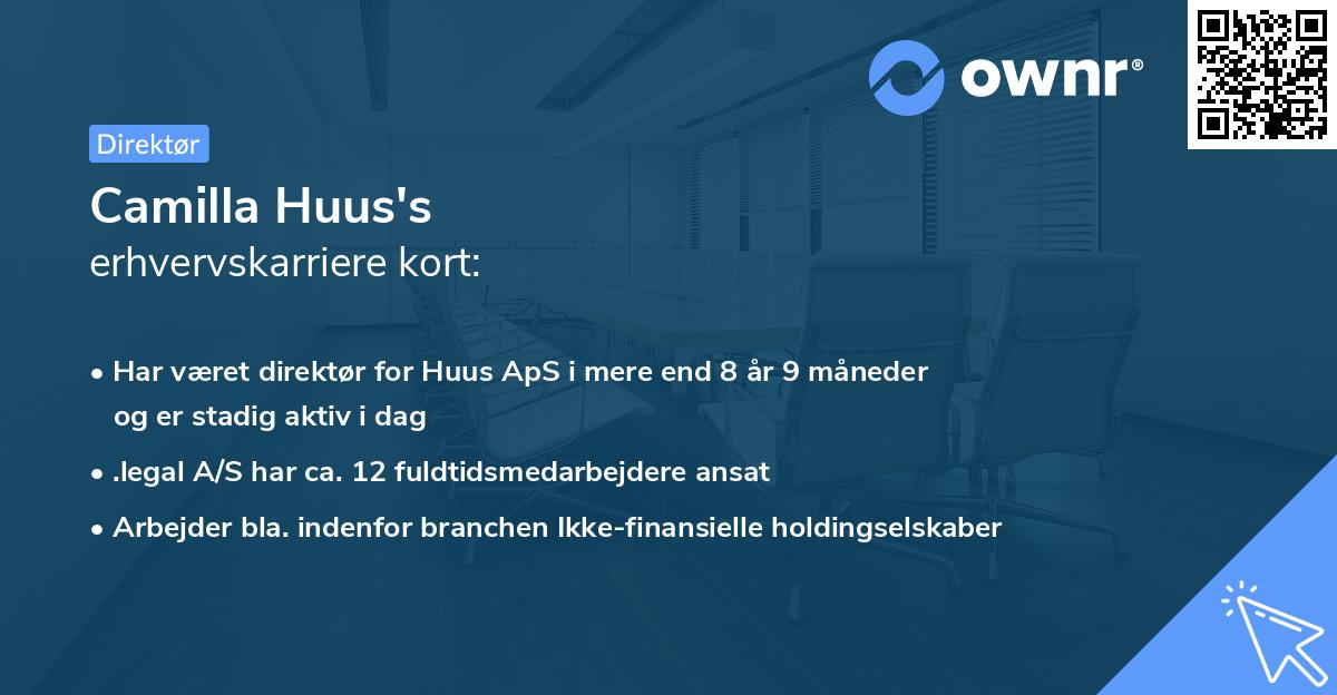 Camilla Huus's erhvervskarriere kort
