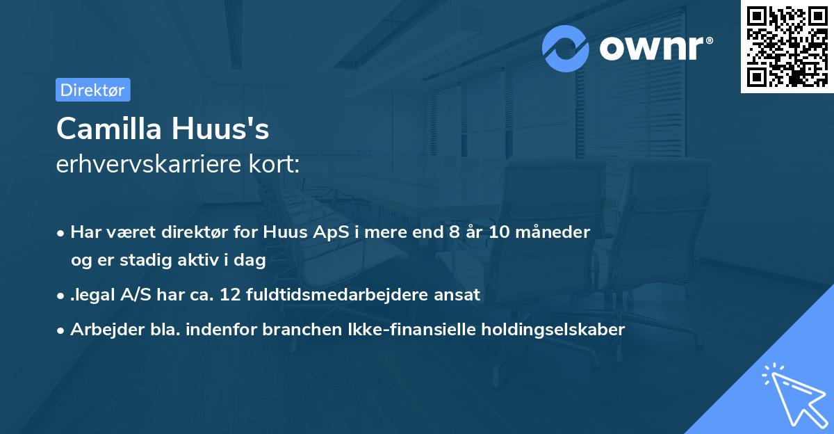 Camilla Huus's erhvervskarriere kort