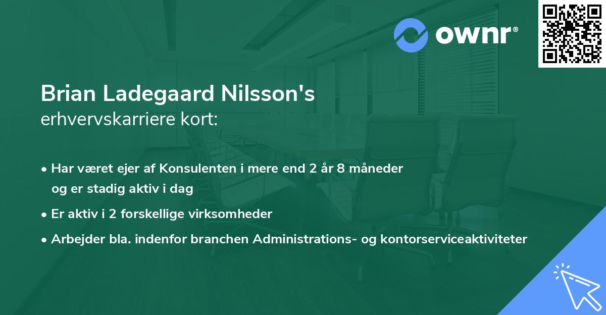 Brian Ladegaard Nilsson's erhvervskarriere kort