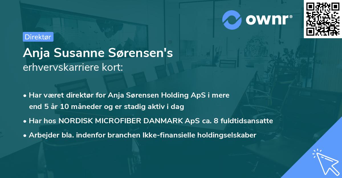 Anja Susanne Sørensen's erhvervskarriere kort