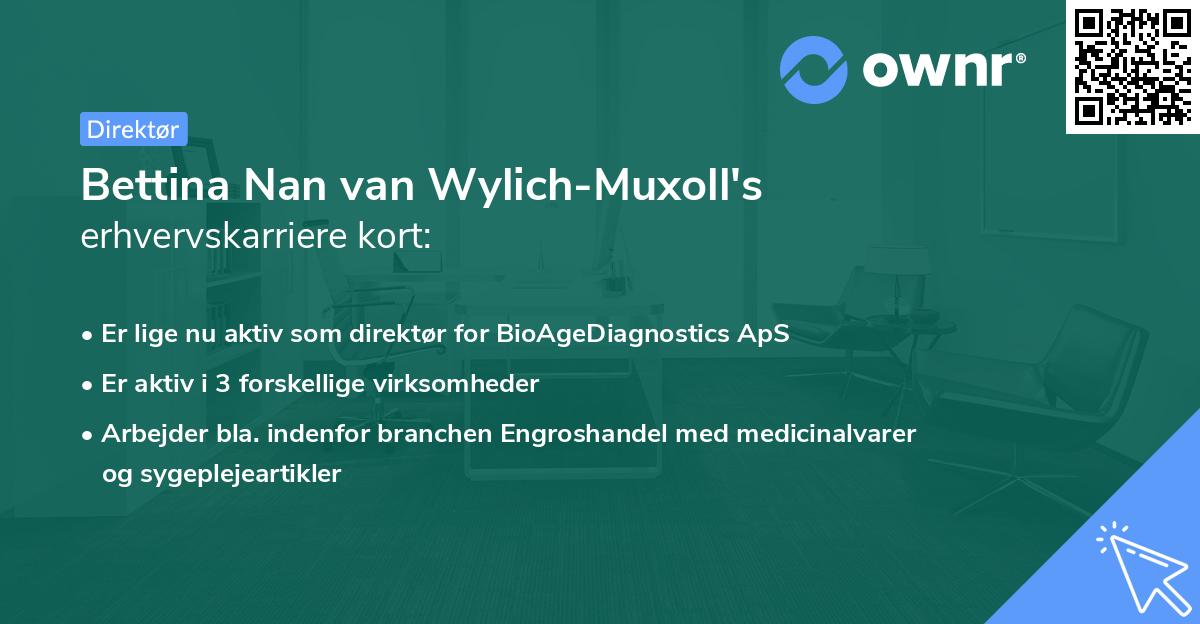 Bettina Nan van Wylich-Muxoll's erhvervskarriere kort