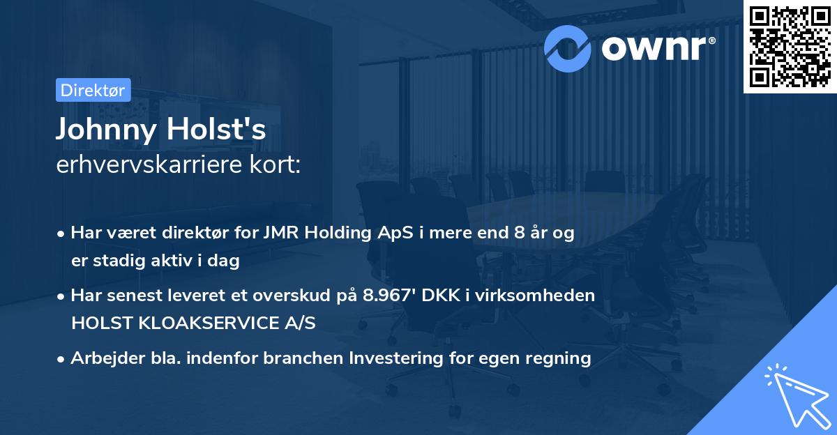 Johnny Holst's erhvervskarriere kort