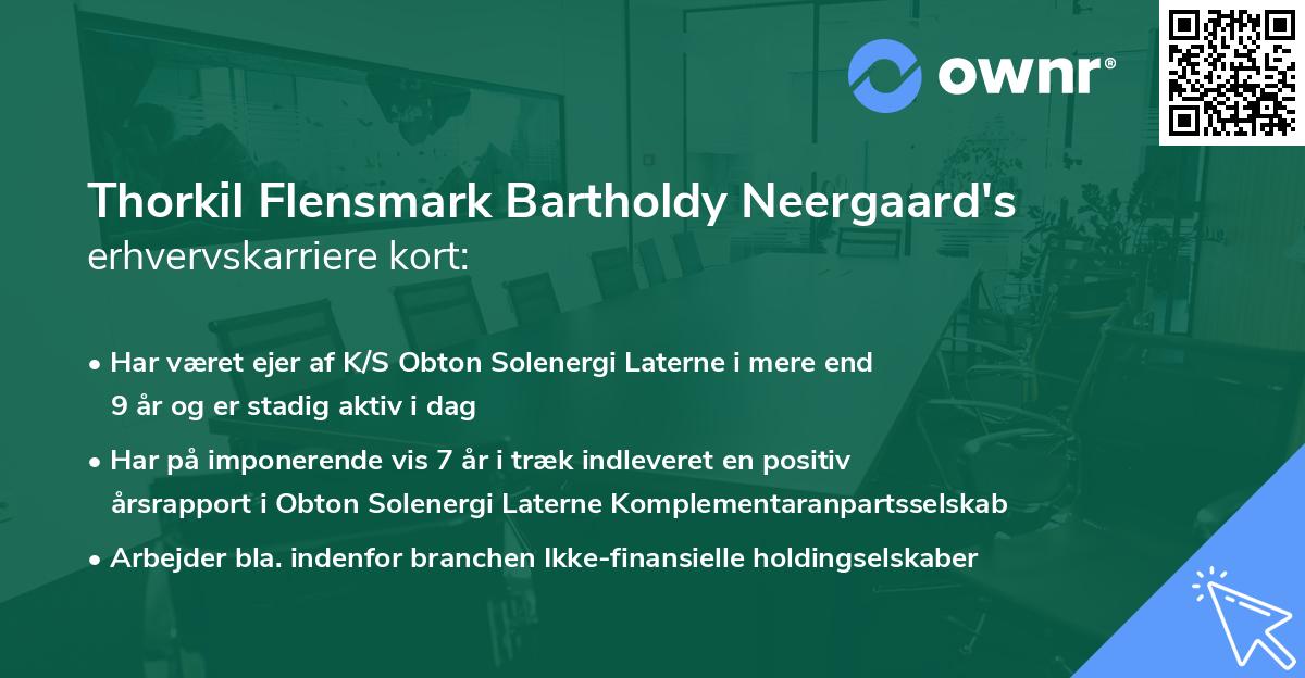 Thorkil Flensmark Bartholdy Neergaard's erhvervskarriere kort