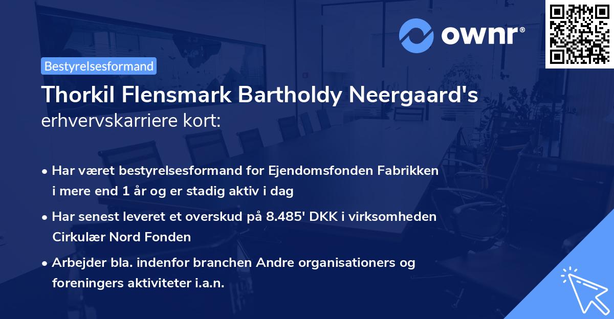 Thorkil Flensmark Bartholdy Neergaard's erhvervskarriere kort