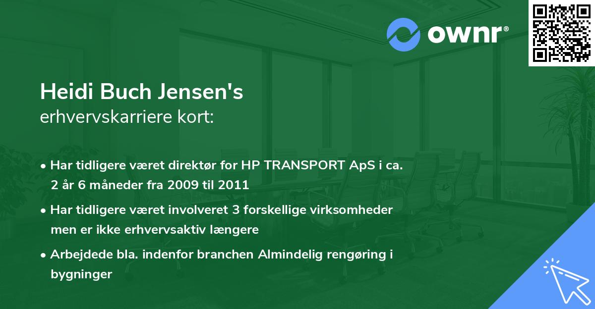Heidi Buch Jensen's erhvervskarriere kort