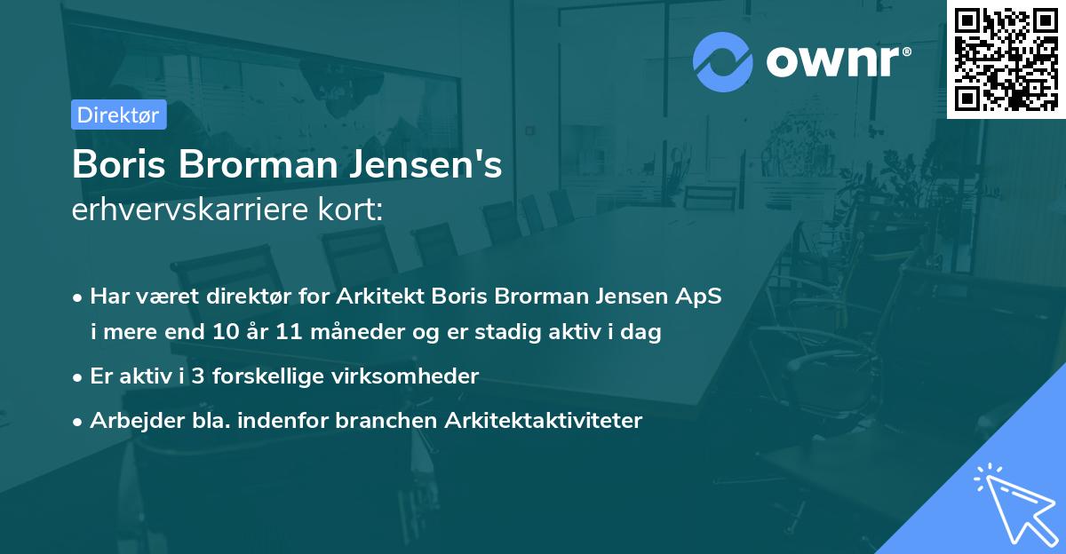 Boris Brorman Jensen's erhvervskarriere kort