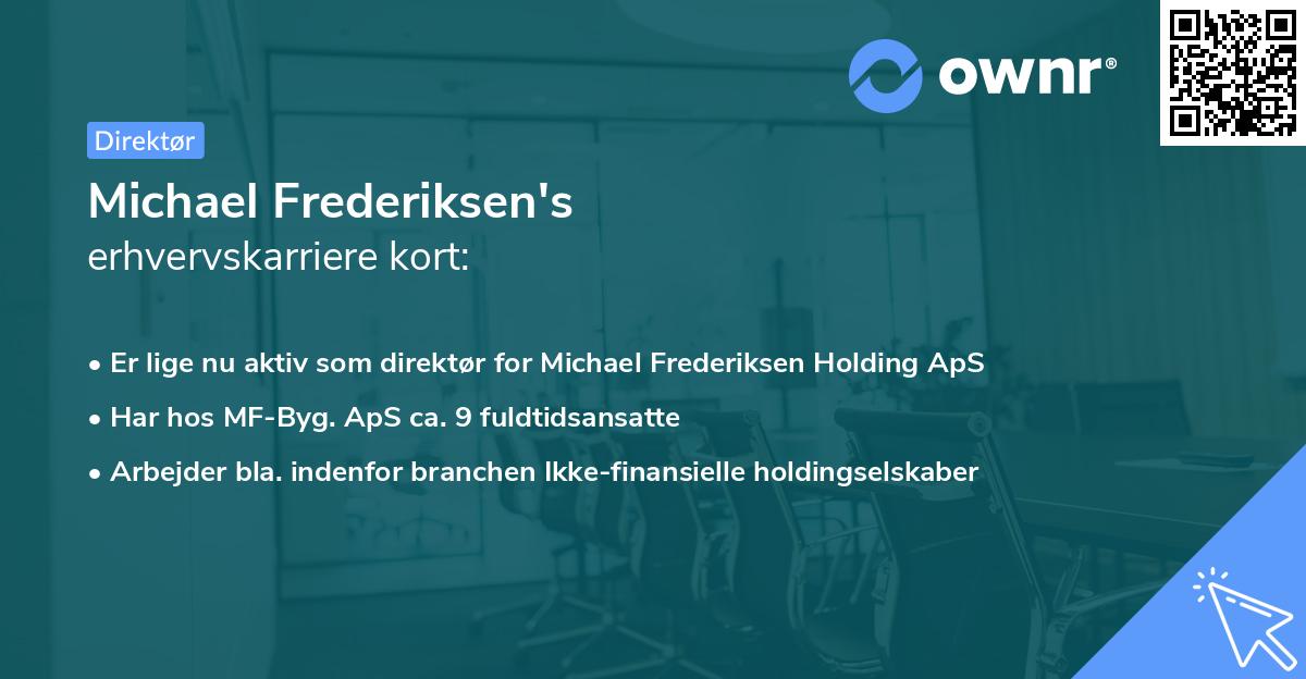 Michael Frederiksen's erhvervskarriere kort