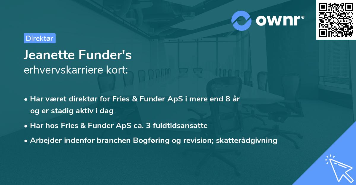 Jeanette Funder's erhvervskarriere kort