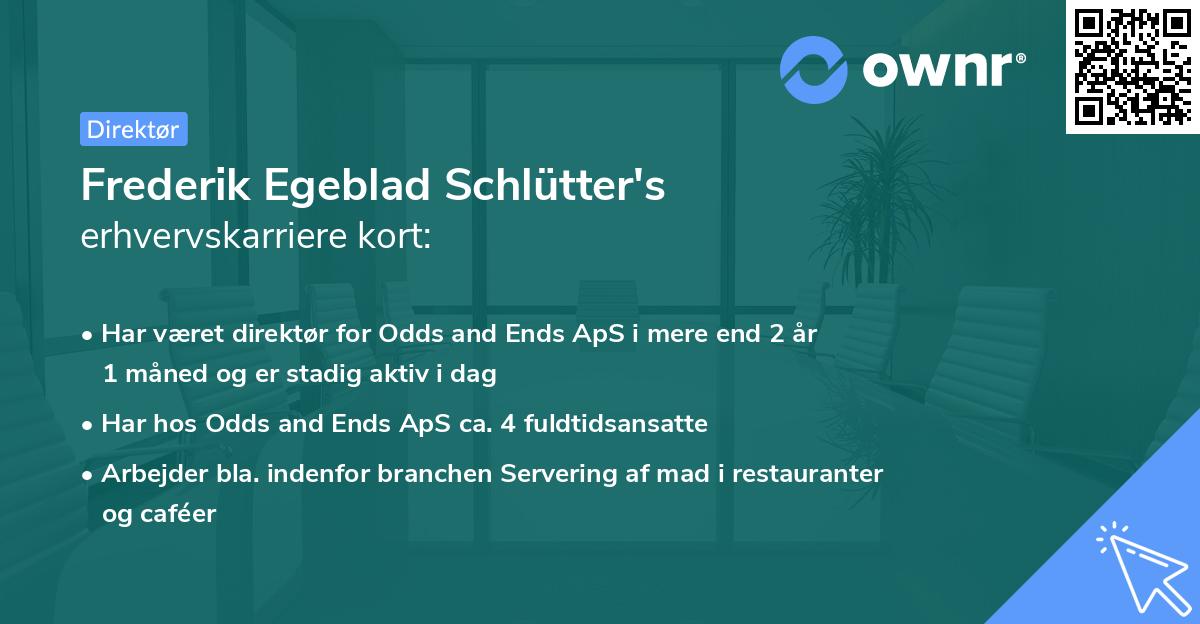 Frederik Egeblad Schlütter's erhvervskarriere kort