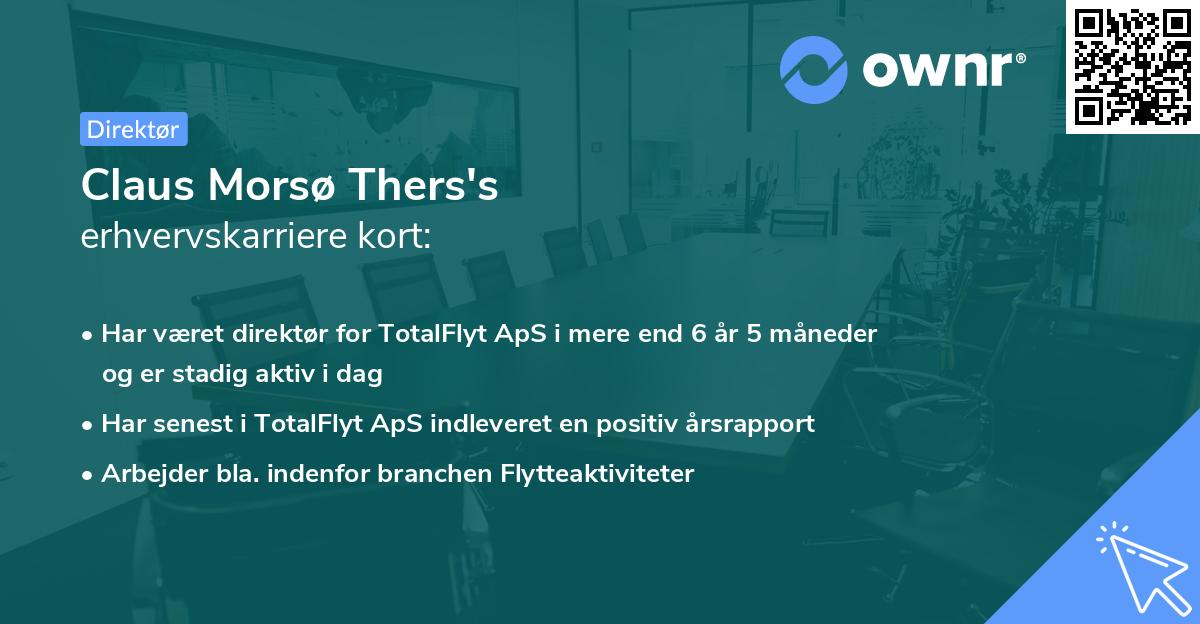 Claus Morsø Thers's erhvervskarriere kort