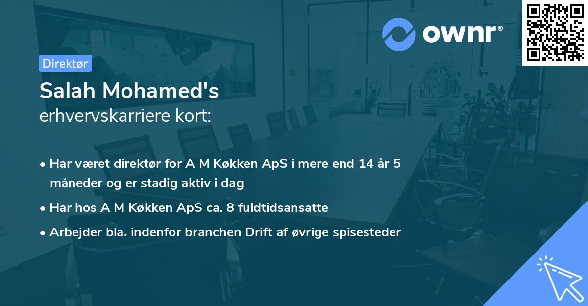 Salah Mohamed's erhvervskarriere kort