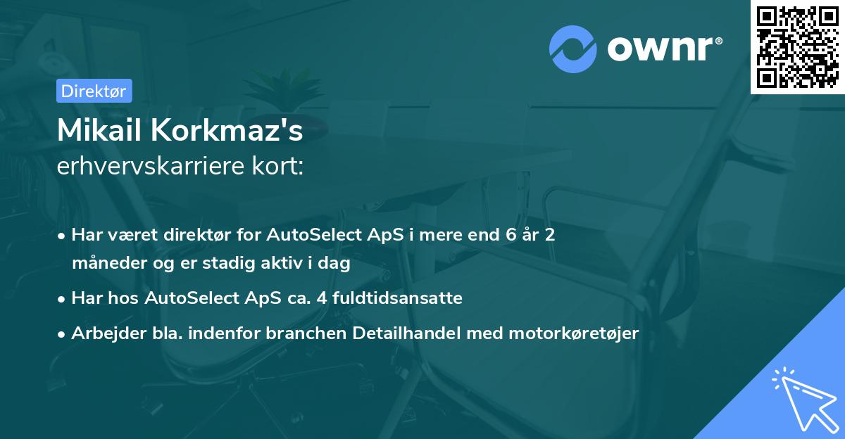 Mikail Korkmaz's erhvervskarriere kort
