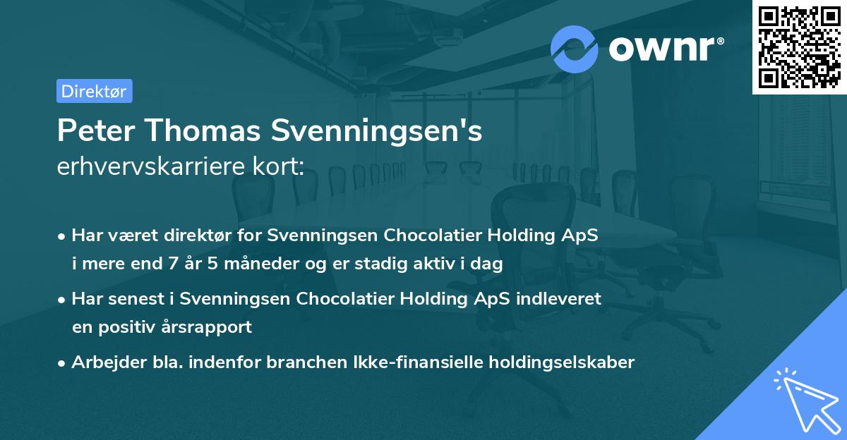 Peter Thomas Svenningsen's erhvervskarriere kort