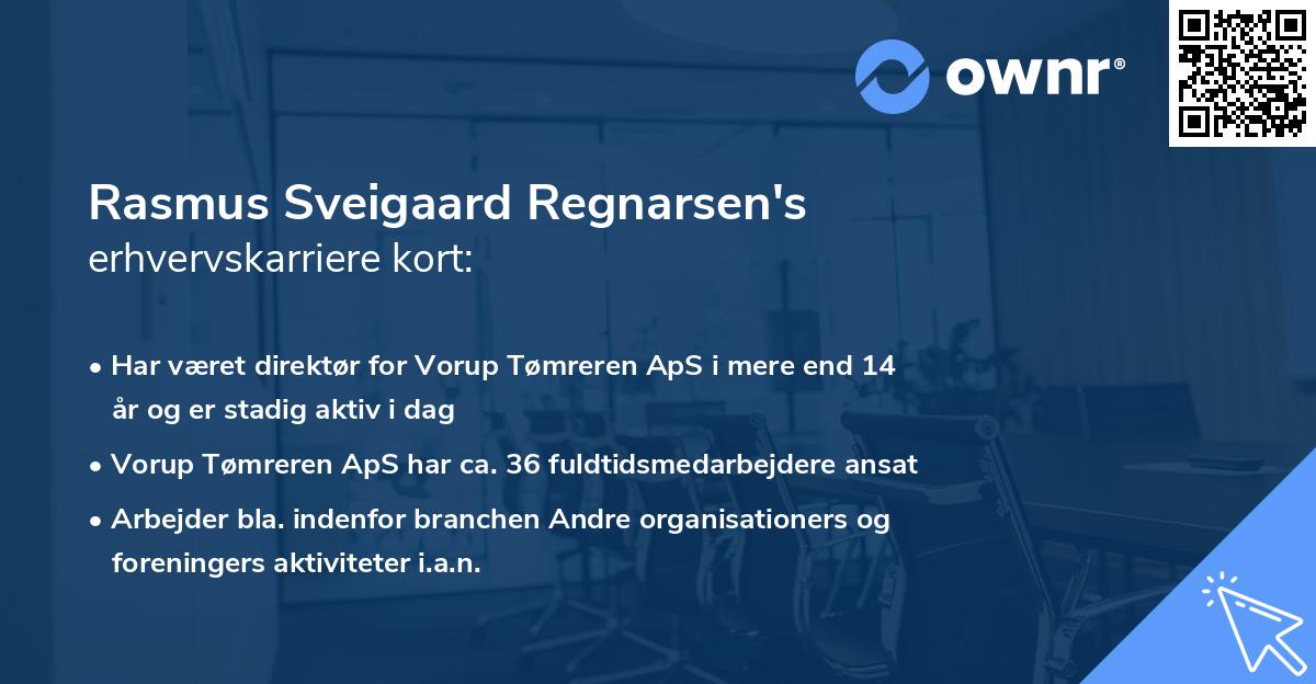 Rasmus Sveigaard Regnarsen's erhvervskarriere kort